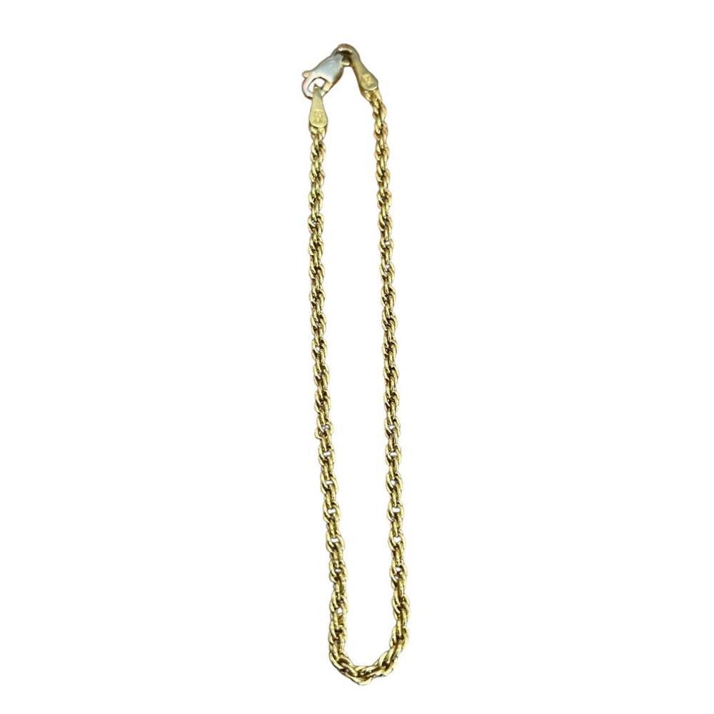 7" Gold Plated Rope Chain Bracelet Stamped 925 - Picture 4 of 12